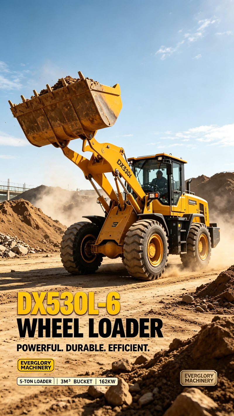Everglory Machinery lancerer holdbar DX530L-6 5-tons hjullæsser til jordarbejde